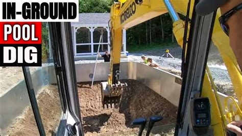 dig a pool with mini excavator|kobelco dig to build a pool.